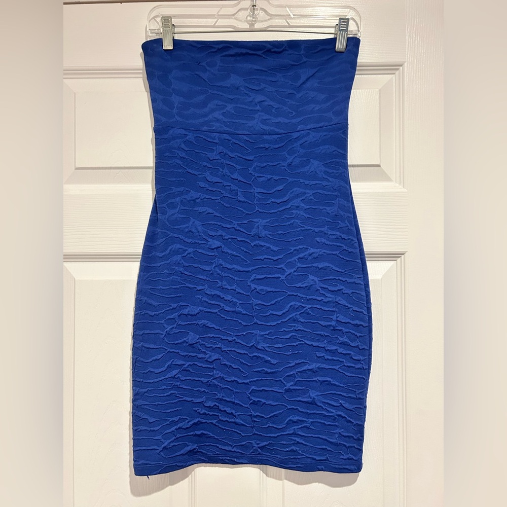 Material Girl Vibrant Blue Strapless Dress